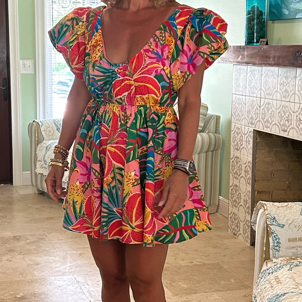 Print mini dress
